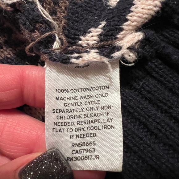 ABOUND Women Navy Blue Cable Knit Shawl Collar Long Cardigan Sweater Size L - Picture 5 of 7